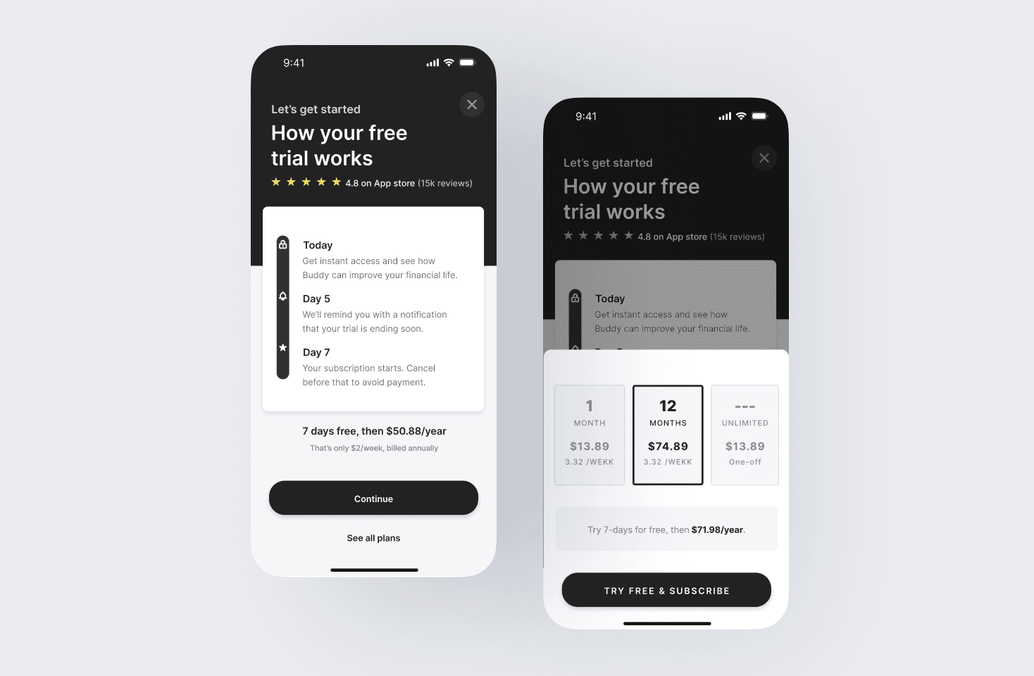 Paywall Flow Design for SaaS Mobile Application