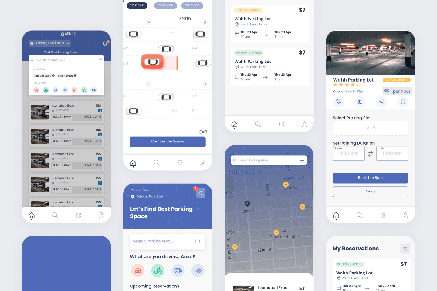 Mobile App UI/UX Design for Smart Parking Finder